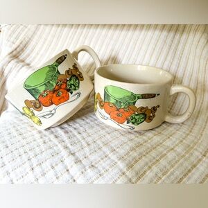Set of Two Veggie Mugs ~ Japan